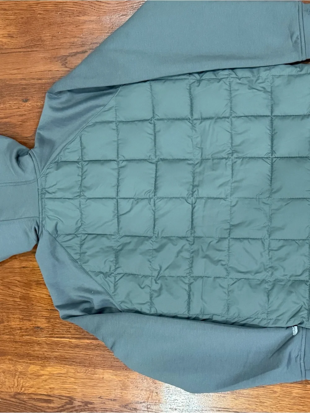 abercrombie kids grey quilted hooded puffer jacket